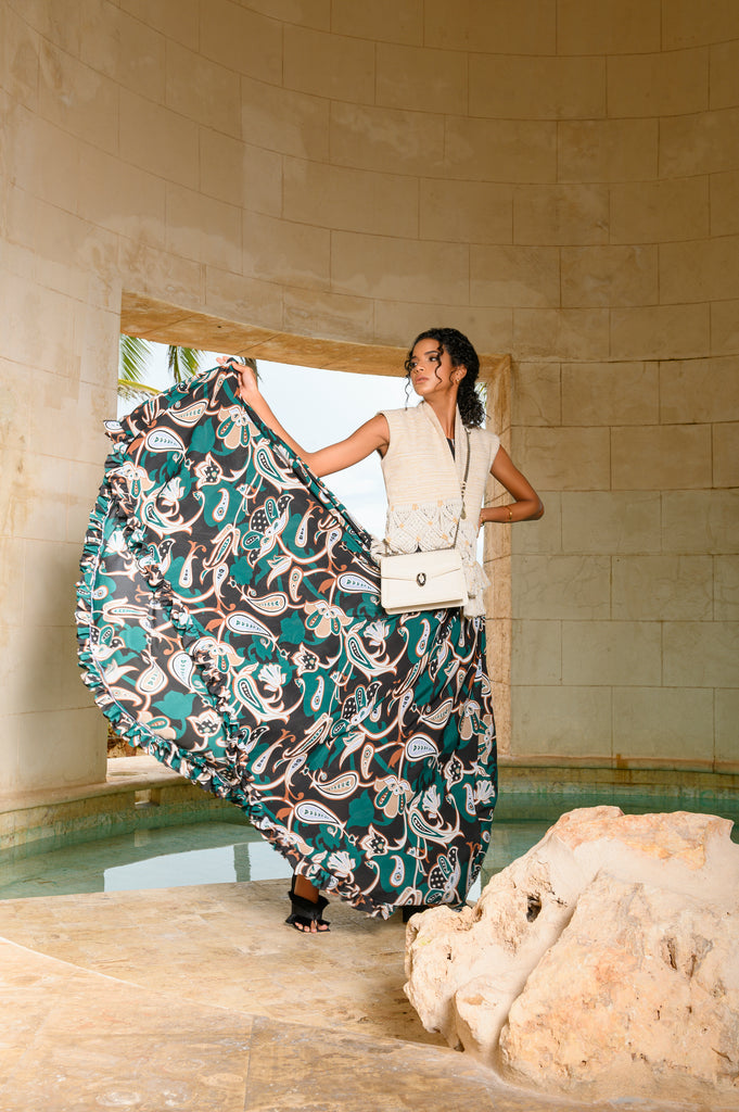 Vestido maxi estampado